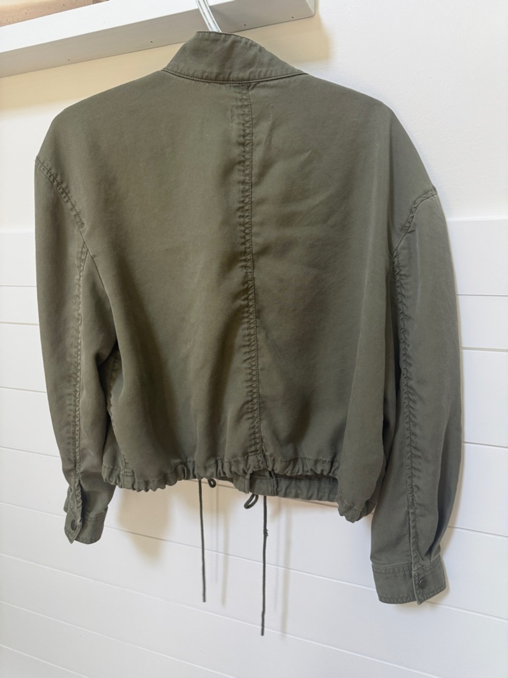 LOFT Olive Utility Cropped Drawstring Jacket - Picture 5 of 6